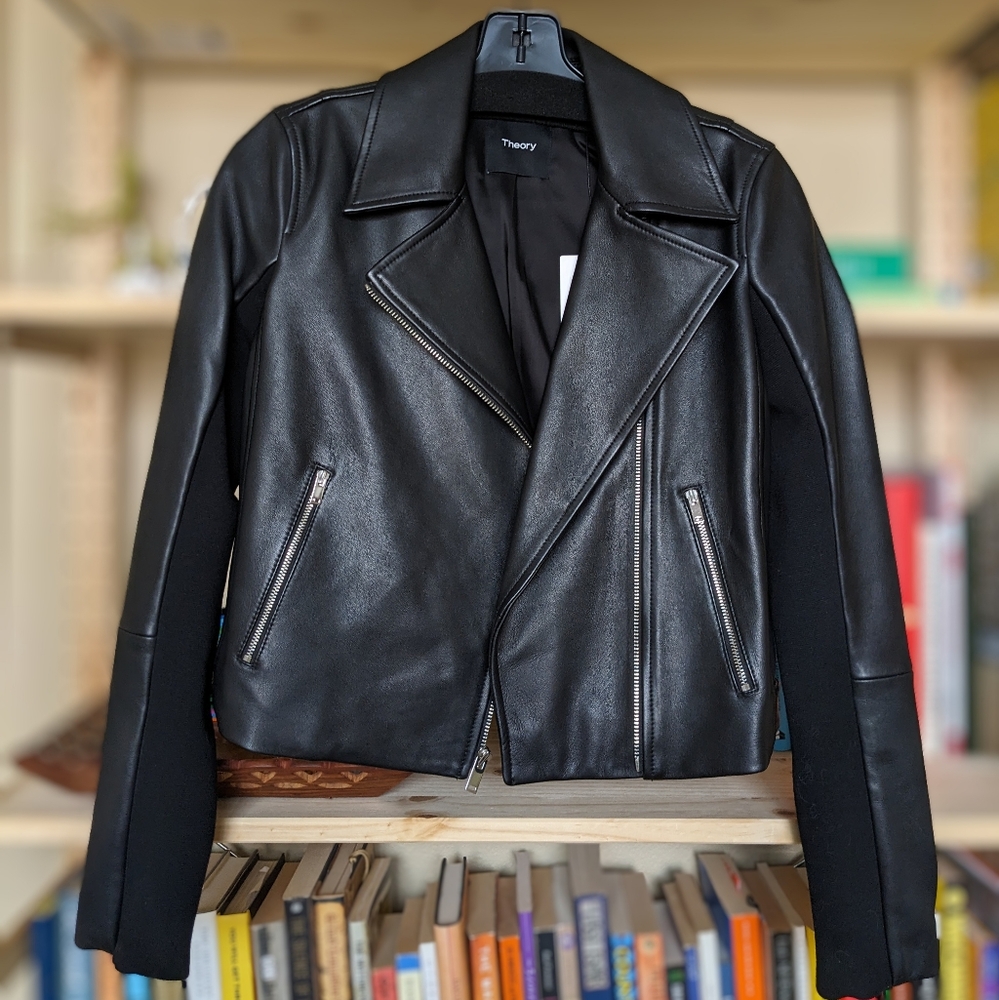 Theory leather moto jacket